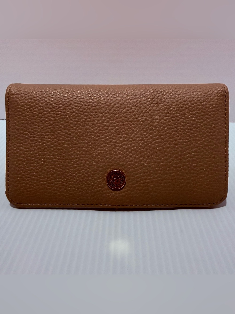 Anne Klein Brown Folding Wallet with ID Window, Credit Card Slots, Women’s